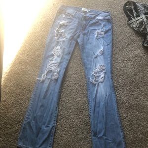 Ripped bootcut jeans
